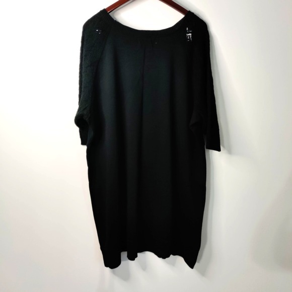 Lane Bryant Knit Black Lace Sleeve Black Women 22/24 Pullover Ethereal Lagum NWT - Picture 4 of 10